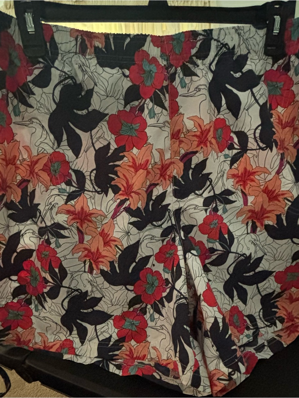 Columbia Floral Circle Skirt in White, Black, Red & Orange